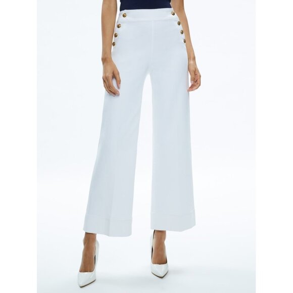 ALICE + OLIVIA Women's Narin High Rise Jean Size 26 In Off White - Picture 1 of 10